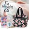 Embroidery Project Bag, Embroidery Kits Storage Bag with Multiple Pockets for Embroidery Hoops (Up to 11.2"), Embroidery Floss or Other Embroidery Supplies, Black Peony (Bag Only)